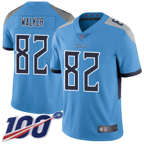 Tennessee Titans Limited Light Blue Men Delanie Walker Alternate Jersey NFL Football #82 100th Season Vapor Untouchable